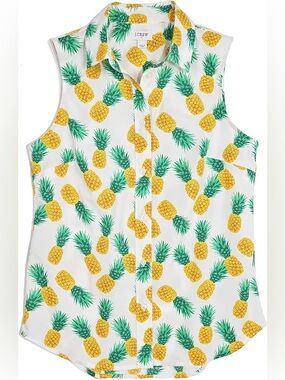 J.Crew Sleeveless Cotton Poplin Shirt